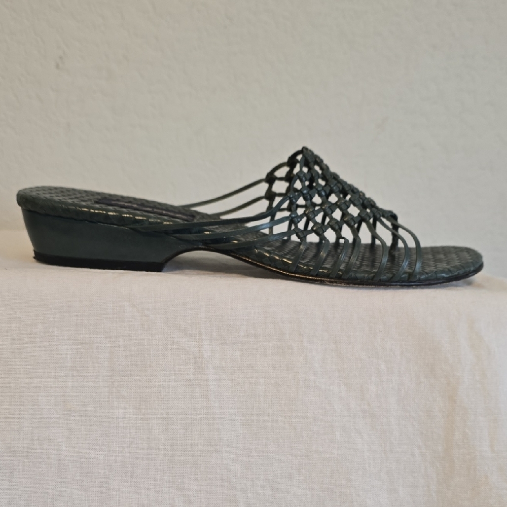 Mezlan Green Sandals Comfortable Slip-On Size 8 1/2 EUC Made In Spain - Picture 9 of 15